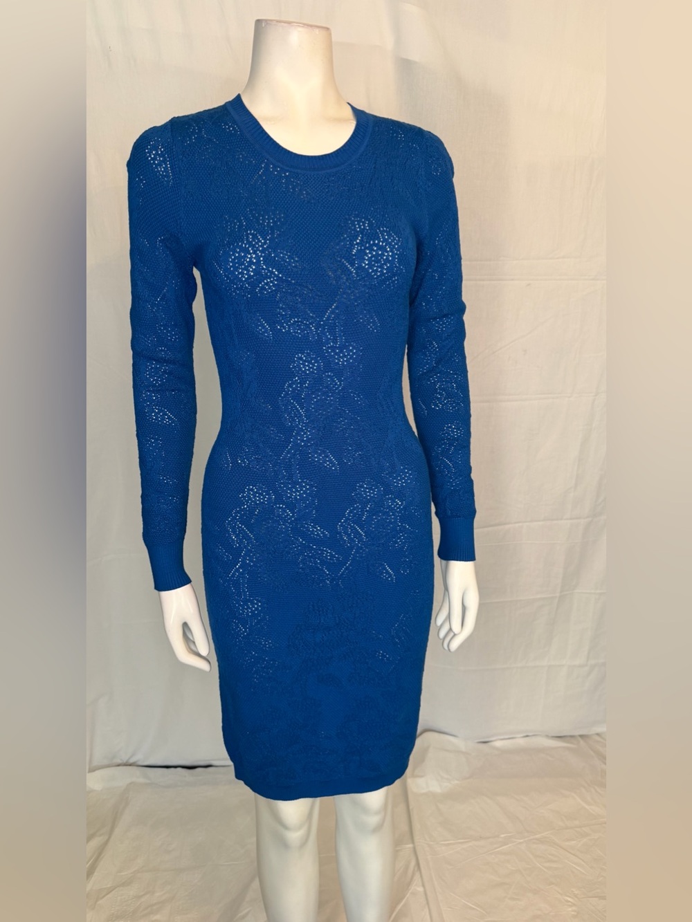 Reiss Cobalt Blue Long-Sleeve Knit Dress